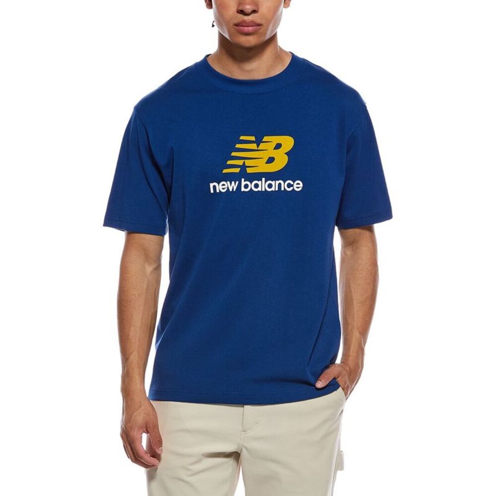 New Balance Mens  Athletics Logo T-Shirt, Blue